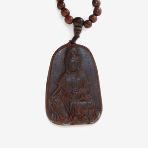 Buddha Of Compassion - Peach Wood Amulet - shifuyanlei.myshopify.com